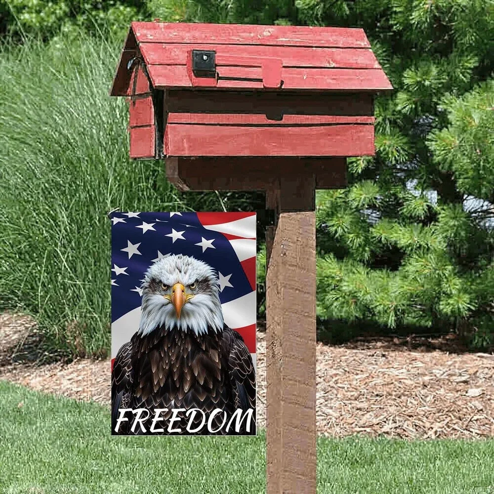 Garden Flag 12x18 Bald Eagle American Flag Freedom Outdoor Decor
